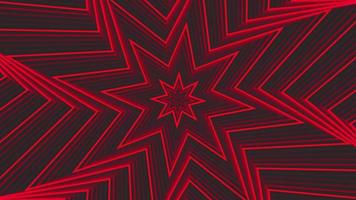 Red spin octagonal star simple flat geometric on dark grey black background loop. video