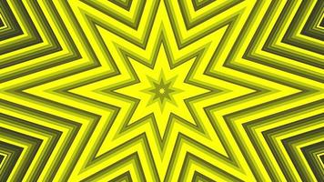 Yellow bold octagonal star simple flat geometric on dark grey black background loop. video