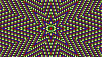 Color octagonal star simple flat geometric on dark grey black background loop. video