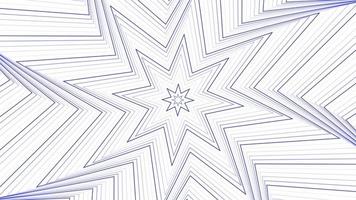 blu sottile rotazione ottagonale stella semplice piatto geometrico su bianca sfondo ciclo continuo. video