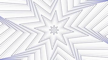 Blue slim spin octagonal star simple flat geometric on white background loop. video