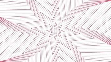 Red slim spin octagonal star simple flat geometric on white background loop. video