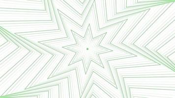 Green slim spin octagonal star simple flat geometric on white background loop. video