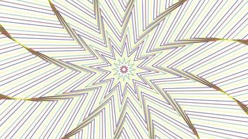 colore sottile rotazione ottagonale stella semplice piatto geometrico su bianca sfondo ciclo continuo. video