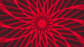 Red bold spin sixteegonal star simple flat geometric on dark grey black background loop. video