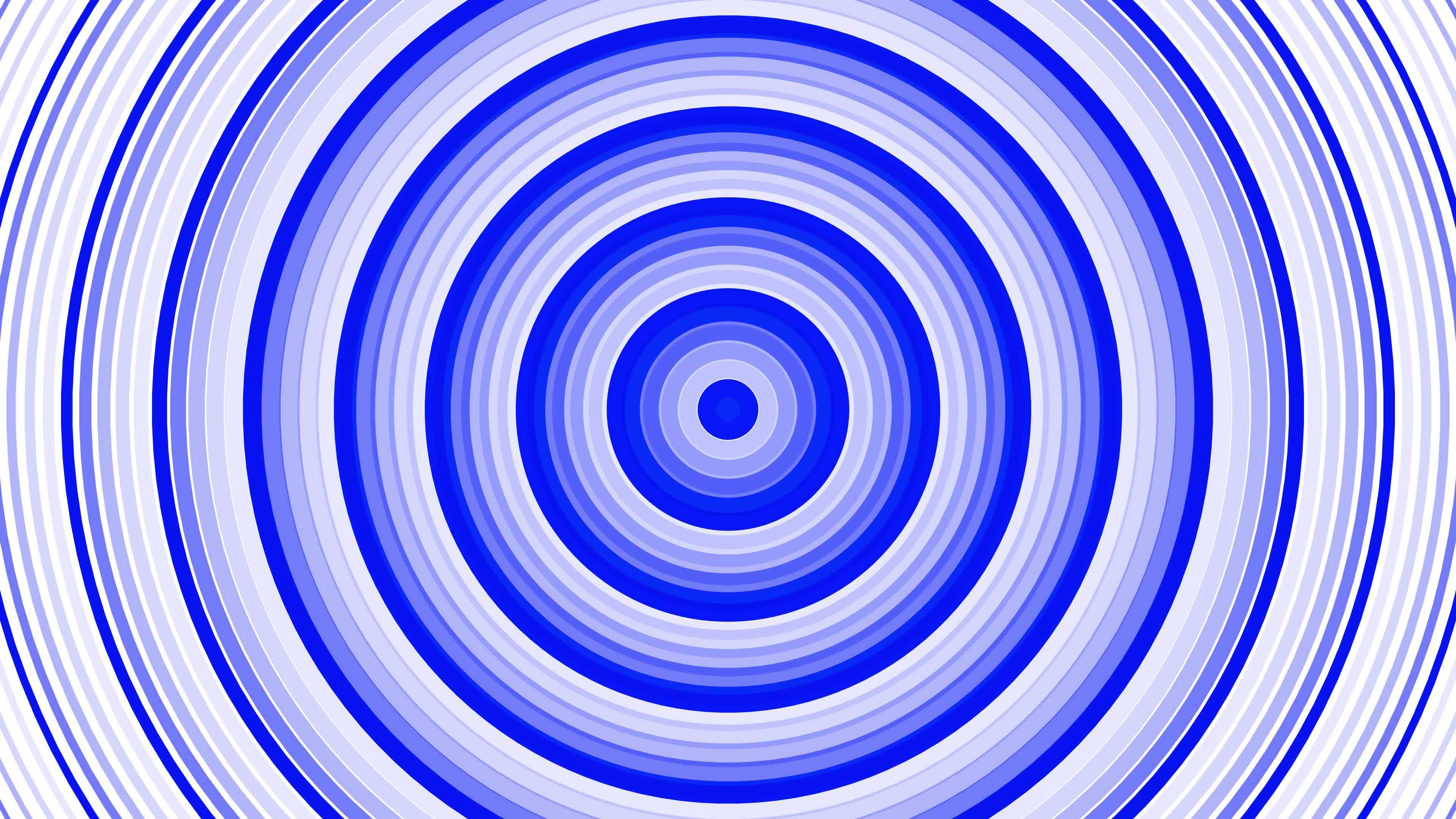 Blue bold circles simple flat geometric on white background loop