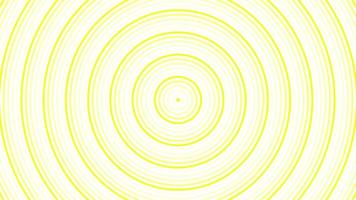 cercles jaunes simples géométriques plats sur boucle de fond blanc foncé. arrondit les ondes radio animation créative sans fin. anneaux fond graphique de mouvement sans soudure. conception de sonar radar à sphère. video