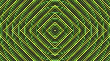 gul grön cirklar enkel platt geometrisk på mörk grå svart bakgrund slinga. video