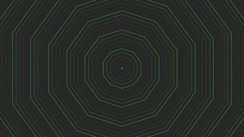 Green slim decagon star simple flat geometric on dark grey black background loop. video