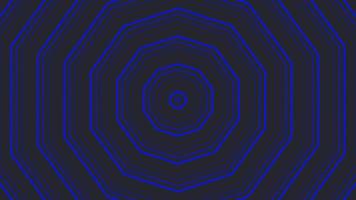 Blue decagon star simple flat geometric on dark grey black background loop. video