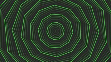 Green spin decagon star simple flat geometric on dark grey black background loop. video