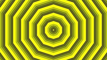 giallo grassetto decagono stella semplice piatto geometrico su buio grigio nero sfondo ciclo continuo. video