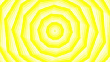 jaune gras spin décagone étoile simple plat géométrique sur boucle de fond blanc. video