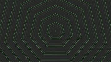 Green slim circles simple flat geometric on dark grey black background loop. Rounds decagonal radio waves endless creative animation. Rings seamless motion graphic backdrop. Sphere radar sonar design. video