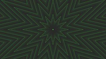 Green slim octagonal star simple flat geometric on dark grey black background loop. video