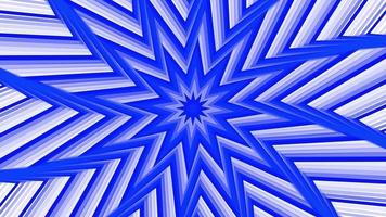 bleu gras spin étoile octogonale simple plat géométrique sur boucle de fond blanc. video
