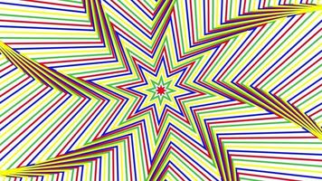 Color slim octagonal star simple flat geometric on white background loop. video