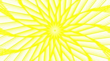 jaune gras spin sixteegonal étoile simple plat géométrique sur boucle de fond blanc. video