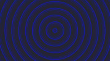 blå cirklar enkel platt geometrisk på mörk grå svart bakgrund slinga. video