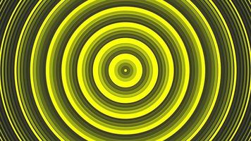 Yellow bold circles simple flat geometric on dark grey black background loop. video