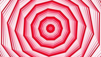 Red bold spin decagon star simple flat geometric on white background loop. video