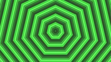 verde grassetto cerchi semplice piatto geometrico su buio grigio nero sfondo ciclo continuo. turni decagonale Radio onde infinito creativo animazione. anelli senza soluzione di continuità movimento grafico sfondo. sfera radar sonar design. video