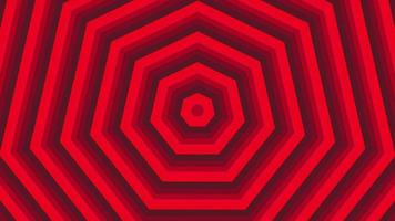 Red bold circles simple flat geometric on dark grey black background loop. Rounds decagonal radio waves endless creative animation. Rings seamless motion graphic backdrop. Sphere radar sonar design. video