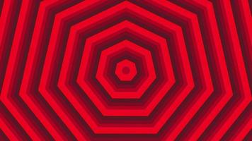 Red bold circles simple flat geometric on dark grey black background loop. Rounds decagonal radio waves endless creative animation. Rings seamless motion graphic backdrop. Sphere radar sonar design. video