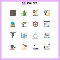 Flat Color Pack of 16 Universal Symbols of internet money user finance idea Editable Pack of Creative Vector Design Elements