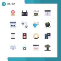 Universal Icon Symbols Group of 16 Modern Flat Colors of seo export energy download sticks Editable Pack of Creative Vector Design Elements