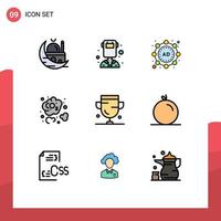 conjunto de 9 iconos modernos de la interfaz de usuario signos de símbolos para los elementos de diseño vectorial editables de carbono del soldador de dióxido de premio vector