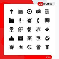 Universal Icon Symbols Group of 25 Modern Solid Glyphs of pen tool designing star artwork strategy Editable Vector Design Elements