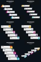 plantilla de diapositiva de presentación del paquete de infografías vectoriales 6 diagramas de ciclo de 5 pasos y líneas de tiempo vector