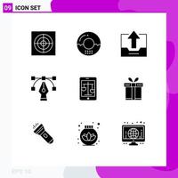 Solid Glyph Pack of 9 Universal Symbols of internet tool cabinet graphic upload Editable Vector Design Elements