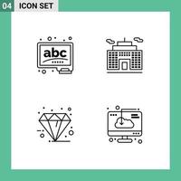 Editable Vector Line Pack of 4 Simple Filledline Flat Colors of abc friday learn corporation special Editable Vector Design Elements