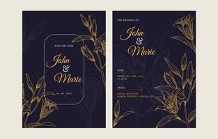 invitación de boda de lujo vector