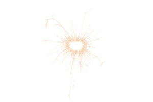 bengala ardiente aislada sobre fondo transparente. tema de fuegos artificiales. efecto de luz y textura. decoración de navidad y año nuevo. imagen png. png