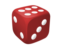 Red dice with transparent background. Gambling and gaming. png