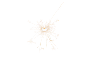 brennende Wunderkerze isoliert auf transparentem Hintergrund. Thema Feuerwerk. Lichteffekt und Textur. weihnachts- und neujahrsdekoration. png-Bild. png