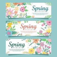 Spring Floral Banner Collection vector