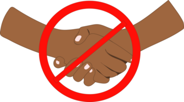 Prohibition of shaking hands. Greeting with hands. Social distance. png