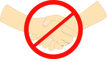 Prohibition of shaking hands. Greeting with hands. Social distance. png