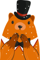 Groundhog Day. Groundhog character. Beaver or gopher.Flat cartoon style.Weather forecaster. png