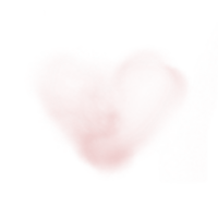corazón de nubes rosadas. nube de san valentín. nube esponjosa aislada. suave y esponjoso en forma de corazón. el humo es rosa. png