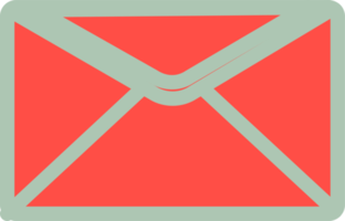 Red craft envelope. Post office. png