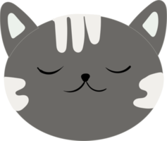 cabeza de gato personaje de gato a rayas grises. png