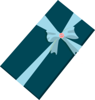 blue holiday ribbon with a bow on a dark blue png