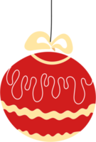 una simple bola roja de navidad. estilo infantil Decoraciones de navidad png