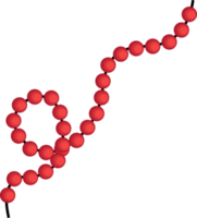 rote Weihnachtsperlen. Weihnachtsdekoration. Girlande des neuen Jahres. png