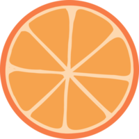 enkel skiva av orange. orange frukt. png